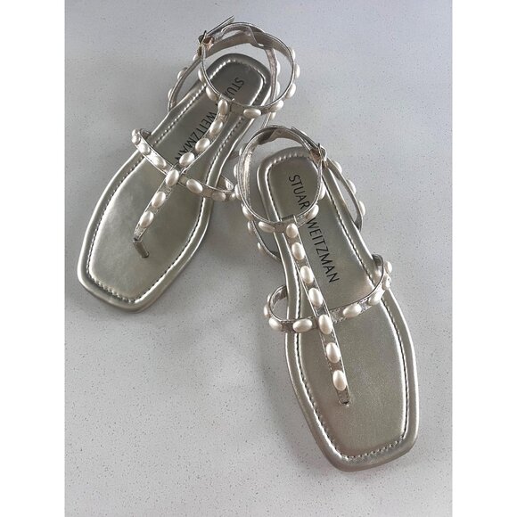 STUART WEITZMAN PEARLITA SANDALS FLATS SIZE 8 - Picture 1 of 8